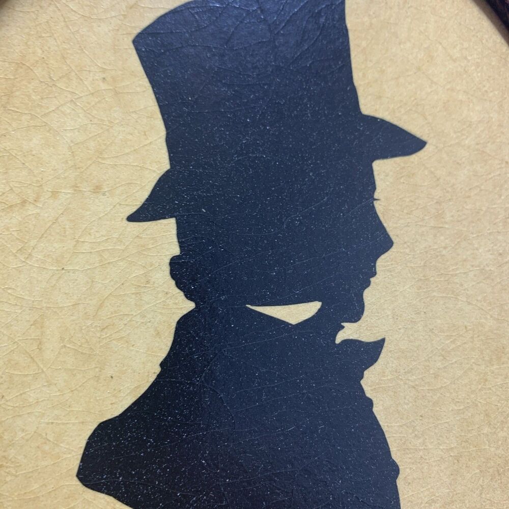 Vintage Set Silhouette Framed Pictures Woman And Man - Picture 9 of 10